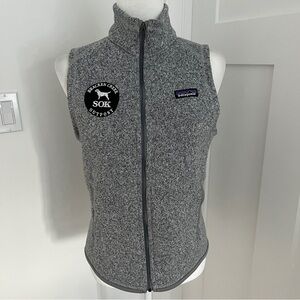Patagonia Better Sweater Vest Sz S Gray Fleece Full Zip Mock SOK Patch *W10